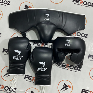 Ensemble de boxe d'entraînement en cuir professionnel neuf, fabriqué sur mesure, super confortable, fermeture à lacets pour bracelet de poignet, gants de boxe - Product Image 5