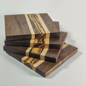 Hand Polished Wooden <b>Coaster</b> Set Offering Enhanced Durability Against <b>Heat</b> Moisture For Home Tables - Product Image 1