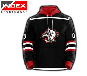 2025 sur mesure de haute qualité sergé broderie Hockey Jersey sweats à capuche hiver polaire avec lacets Service OEM disponible - Product Image 4