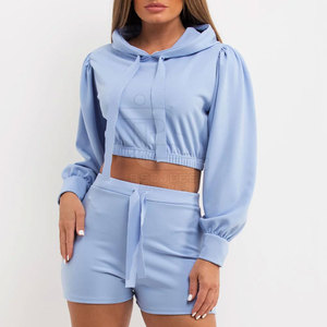 <b>Top</b> Selling Durable Material High Quality Women <b>Cropped</b> Sweat Suits Lightweight Breathable Women <b>Cropped</b> Sweat Suits - Product Image 1