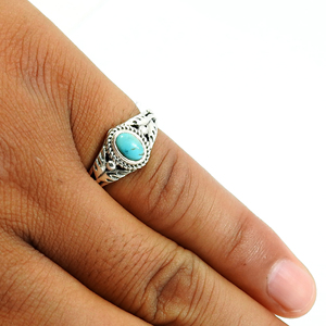 Attractive Trendy Design 925 Sterling Silver Natural Turquoise Gemstone Oval Shape <b>Ring</b> Boho Jewelry Engagement Gift Men Women - Product Image 4