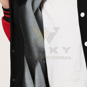 2023 chaquetas personalizadas de alta calidad con cuello levantado Letterman para hombres Logo impreso ropa de invierno MOQ bajo estilo callejero - Product Image 5