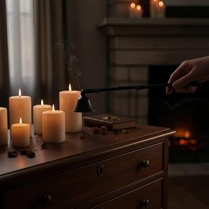 เครื่องดับเทียนเหล็กหล่อสไตล์วินเทจพร้อมลวดลายตกแต่งเหมาะสำหรับโต๊ะอาหารและการตกแต่งห้องนั่งเล่น - Product Image 2