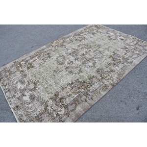 Tapis Turc Fait Main Vintage Beige Vert 5.4 X 8.6ft Style Classique Rectangle Couloir Motif pour Salon Chambre Chevet 4m - Product Image 4