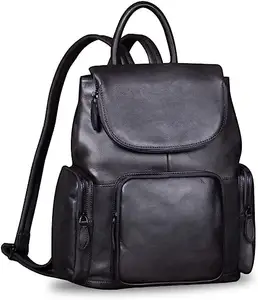 LR Leather Backpack for Women Vintage Handmade Casual Rucksack Satchel Backpack Front pocket Bag