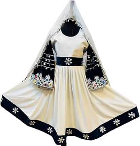 Nueva Colección Vestido Maxi de Gasa con Encaje Blanco, Traje Afgano Tradicional para Festivales, Bodas Nacionales de Pakistán - Product Image 4