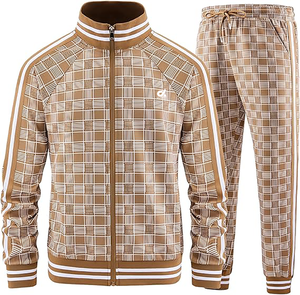 Chándales para hombre Chaquetas y pantalones de chándal a cuadros de manga larga con cremallera completa Diseño personalizable de 2 piezas Logotipo de tamaño de color - Product Image 5