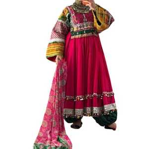 ชุดเดรสสไตล์วินเทจของอัฟกานิสถานชุดเดรส kuchi สำหรับผู้หญิงชุดเดรสแบบปักลายโบราณใส่สบายไม่เหมือนใคร - Product Image 1