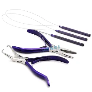Kit de herramientas de extensión de cabello de calidad superior Kit de herramientas de extensión de cabello de acero inoxidable profesional Alicates para herramientas de Micro anillo