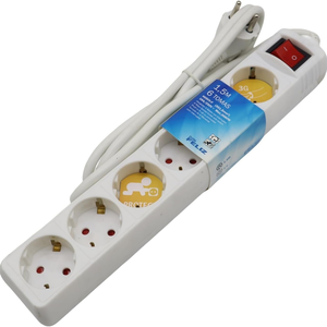 Regulador de extensión de 6 tomas con interruptor 16A/250V 3680W, longitud de 1.5/3/5m, color blanco, fabricado en China, Don Feliz - Product Image 2