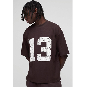 T-shirt poids lourd surdimensionné pour hommes Logo personnalisé fabriqué au Pakistan Épaule tombante Style Boxy Cou étendu Tissu tricoté à séchage rapide - Product Image 1