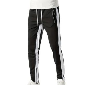 Pantalon de survêtement pour homme en coton non tissé respirant, coupe ajustée, design personnalisé, doux, élégant, style vintage, fermeture à cordon - Product Image 4