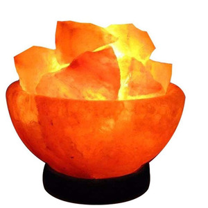 Pure natural himalayan crystal salt lamp bowl <b>shape</b> <b>block</b> handcrafted for home decor warm lighting relaxation and improved air - Product Image 4