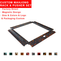 Support de Mahjong de Luxe en Acrylique Motif Tortue Siamese, Mini Porte-Pièces de Mahjong, Ensemble de Voyage de 4 Pièces pour Jeu en Extérieur et Camping