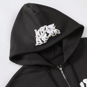 Sweat à capuche d'automne en molleton de coton respirant de haute qualité pour hommes-coupe surdimensionnée avec poche vêtements de tous les jours imperméables - Product Image 1