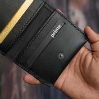 Dompet Kartu Pendek Pria Kulit Asli Premium Tipis Minimalis Buatan Tangan Mewah dengan Penutup Lipat Vintage