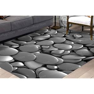 Tapis imprimé moderne : personnalisé, argent, gris, grand, entrée, cadeau, tapis gobelin - Product Image 5