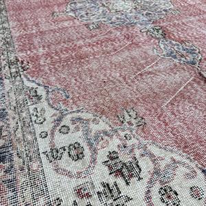 Grand tapis turc, tapis vintage 5,5x8,8 pieds, tapis en laine rouge - Product Image 5