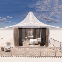 Carpa de Hotel Glamping Espaciosa para Exteriores con Tela de PVDF - Estructura de Acero Ecológica de Alta Calidad y Tamaños Personalizables