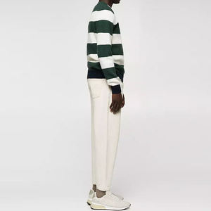 Fabricante personalizado de moda de rayas suéteres de cuello redondo de manga larga de punto suéter de los hombres - Product Image 5