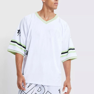 เสื้อยืดผ้าฝ้ายถัก100% คอวีน้ำหนักเบา, เสื้อยืดบ็อกซี่ระบายอากาศ - Product Image 4