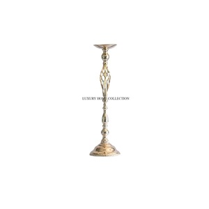 High Quality <b>Large</b> Size Table Candle Holders Wooden Base with Metallic Silver Ware and Candlestick Decoration Premium Quality - Product Image 4