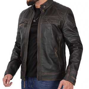 Veste en cuir pour homme à fermeture éclair complète Vestes en cuir véritable entièrement personnalisées Veste en cuir pour homme écologique et résistante au vent et respirante - Product Image 3