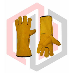 Gants de soudage en cuir de vache jaune, sécurité complète, antistatiques, sans silicone, flexibles, respirants, résistants aux déchirures, résistants à l'usure - Product Image 4