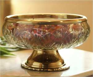 Bol de service en laiton Design Fibulas avec base pour la maison hôtel Restaurant vaisselle de table couleur dorée collations aux fruits bol de service - Product Image 6