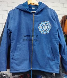 Chaquetas con Capucha de Invierno Nepalíes, 100% Algodón, Diseño de Parches con Cierre, Unisex, India - Product Image 1