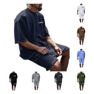 Pakistan fait Top qualité été ensembles à manches courtes T-shirt Shorts ensemble décontracté sport costume pour hommes respirant T-Shirt ensemble court - Product Image 6