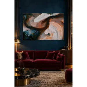 Impression sur toile Fida Aerial avec motifs de sable orange et blanc - Product Image 2