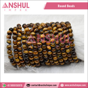 Exportador Indio de Gemas Naturales de Ojo de Tigre AAA para Joyería, Cuentas Sueltas Redondas de 10 mm, Precio de Mercado Confiable - Product Image 5