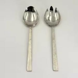 Ensemble de serveurs à salade en acier miroir et ensemble de cuillères et de fourchettes de mariage, très vendus - Product Image 6