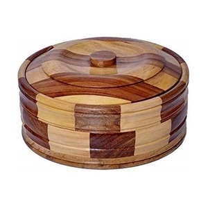 Cazuela de madera hecha a mano Chapati Box, Chapati Box para cocina Hotpot Roti Box, Cazuela para Cocina - Product Image 5