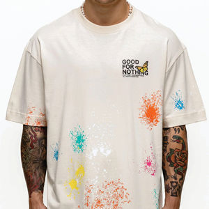 T-shirt ample de haute qualité 200 GSM 100% coton pour hommes-Épaule tombante respirante, nouveautés - Product Image 5