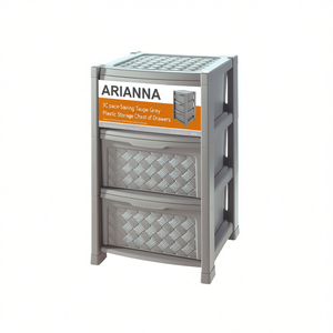 ARIANNA 3C Cajonera de Plástico Gris Taupe Ahorradora de Espacio 8025646908 Tontarelli Cajones Ahorradores de Espacio 39x39x63.5cm - Product Image 2