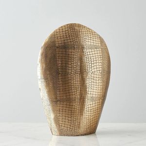 Florero de metal geométrico moderno adecuado para la decoración de la sala de estar de primavera con arreglos florales brillantes y frescos - Product Image 5