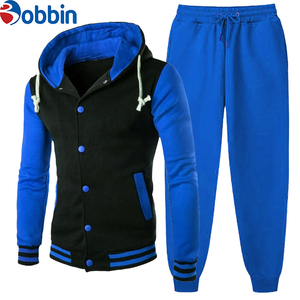 Conjunto de Chaqueta Universitaria y Pantalones Deportivos para Hombre, Estilo Hip Hop, Baloncesto, Invierno, Chándal, Colores Combinados - Product Image 1
