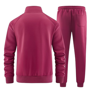 OEM ODM Logo personnalisé Haute qualité Vente en gros Grande taille 100% coton Survêtements à fermeture éclair Nouveau style Hommes 2 pièces Fitness Running Casual - Product Image 2