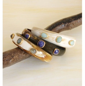 Brazalete personalizado, brazalete de cuerno de búfalo Natural, pulseras de cuerno pulido ancho para mujer, joyería Bohemia, accesorios de moda - Product Image 6