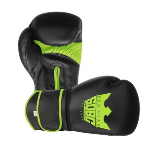 Guantes de boxeo negros de 12oz para adultos-Diseño profesional con cordones con logotipo personalizado-Material de cuero genuino - Product Image 2