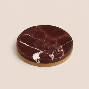 Nouveau sous-verre rond en marbre blanc avec base en liège naturel tapis de boisson en pierre de luxe absorbant antidérapant anti-rayures durable fabriqué à la main - Product Image 3