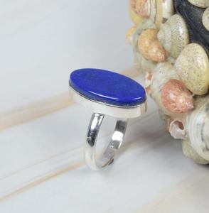 Natural Gemstone Luxury <b>Ring</b> Handmade 925 Sterling Silver with Solid <b>Lapis</b> <b>Lazuli</b> Oval Cut Diamond for Parties - Product Image 3
