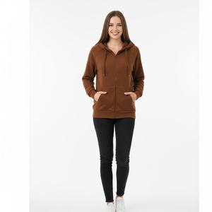 Top qualité femmes sweats à capuche décontractés 100% pur coton matériel respirant douane Logo OEM Service facilement laver femmes sweats à capuche - Product Image 1