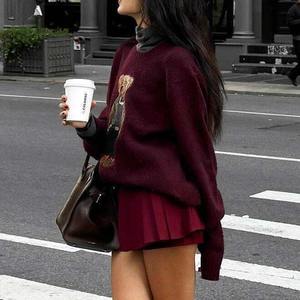 เสื้อสเวตเตอร์คอกลมแขนยาวสำหรับผู้หญิง TIXOM น่ารัก สวมใส่สบาย เหมาะสำหรับใส่ไปทำงานหรือในชีวิตประจำวัน แฟชั่นใหม่ ทรงเข้ารูป ผ้าถัก ใส่สบาย เหมาะสำหรับฤดูหนาว สไตล์ลำลอง - Product Image 3