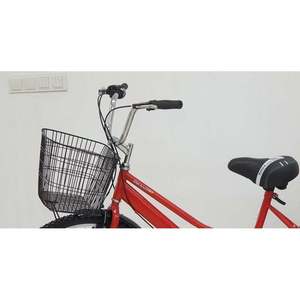 Vélo de route rouge 21 vitesses avec fourche en acier et cadre en aluminium, capacité de charge de 100 kg, vélo de marché à trois roues avec panier - Product Image 4