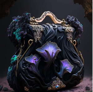 Bolso de Mano de Terciopelo Azul Rey con Cristales de Esmeralda Grandes Incrustados y Motivos Florales Dorados, Estilo Moderno para Bodas YAW HB291 # venta al por mayor - Product Image 2