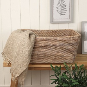 Artex Green Earth Set 2 Purbeck Rattan Wicker Handmade Eco-Friendly Modern <b>Rectangle</b> <b>Storage</b> <b>Baskets</b> Natural Rattan - Product Image 4
