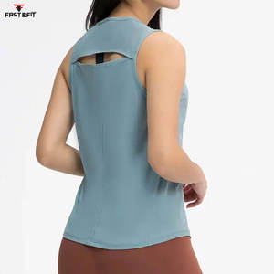 New Design Ladies Tank <b>Top</b> Solid Color Vest Sleeveless Slim Fit Yoga Women Fashion Running Tank <b>Tops</b> - Product Image 2